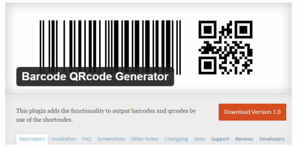 Barcode QRcode Generator Plugin